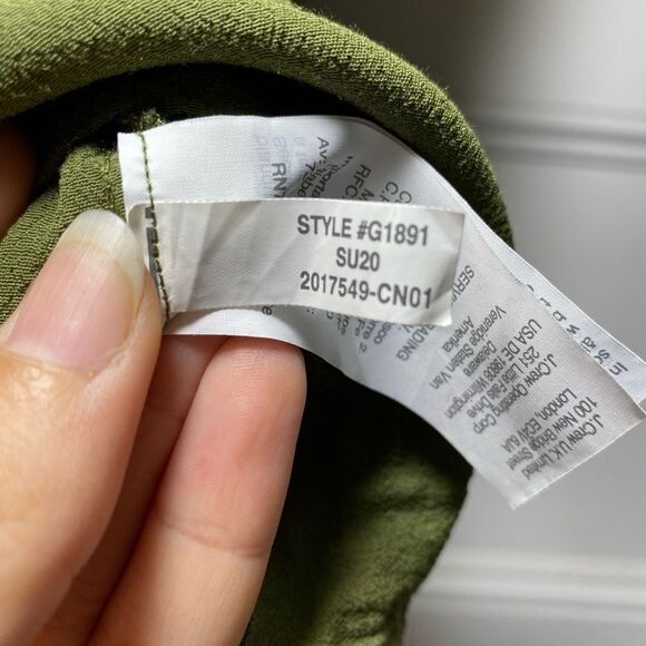 MADEWELL Novel V-neck Short Sleeve Mini Shift Dress Desert Olive Green Size XS - Picture 11 of 11